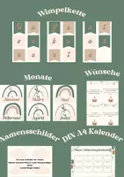 Vorschau - selbst erstellte Cliparts/Grafiken - Geburtstagskalender boho beige - Deckblatt