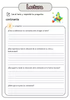Vista previa - Hojas de trabajo - Comprensión lectora – continente + soluciones - página 3