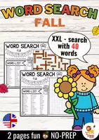 Vorschau - Arbeitsblätter - XXL Word Search Puzzle (Fall) | Seasons - NO PREP Activity - Deckblatt