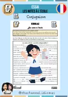 Vista previa - Hojas de trabajo - ESSAI – LES NOTES À L’ÉCOLE (Conjugaison) - Portada