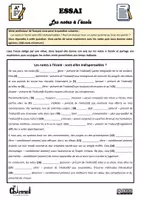 Vista previa - Hojas de trabajo - ESSAI – LES NOTES À L’ÉCOLE (Conjugaison) - página 1