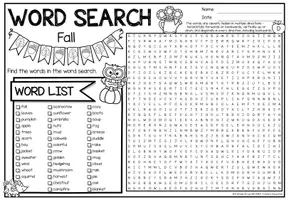 Προεπισκόπηση - Φύλλα εργασίας - XXL Word Search Puzzle (Fall) | Seasons Φθινόπωρο Εποχές Αγγλικά - Σελίδα 3