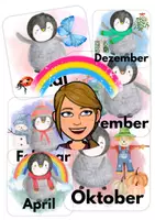 Vorschau - Bildkarten - Geburtstagskalender Monate Pinguin (1.-4. Klasse) - Deckblatt