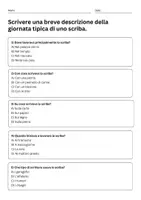 anteprima - Quiz - Scrivere una breve descrizione della giornata tipica di uno scriba - Quiz - Pagina 1