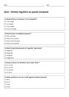 anteprima - Quiz - Esercizi con verbi regolari ("j'ai mangé", "nous avons parlé"). - Pagina 1