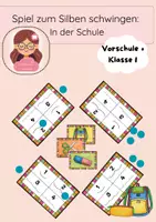 Vorschau - Bildkarten - Spiel zum Silben schwingen, Vorschule, Klasse 1, Sprachfit - Deckblatt