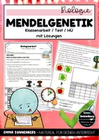 Vorschau - Fördermaterial/Inklusion - Mendelgenetik: Klassenarbeit, Test, HÜ - Deckblatt