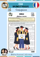 Vista previa - Hojas de trabajo - ESSAI – DIPLÔMES ET RÉUSSITE (Conjugaison) - Portada