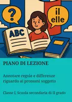 anteprima - Piani di lezione - Annotare regole e differenze riguardo ai pronomi soggetto - Pagina di copertina