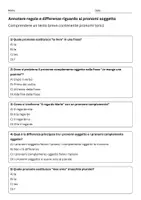 anteprima - Quiz - Quiz: Annotare regole e differenze riguardo ai pronomi soggetto - Pagina 1
