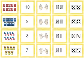Vorschau - Spiele - Legespiel Mengen Zahlenraum 10 - unterschiedliche Mengendarstellungen - Seite 2