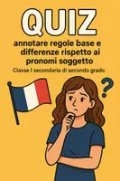 anteprima - Quiz - Quiz: Annotare regole e differenze riguardo ai pronomi soggetto - Pagina di copertina