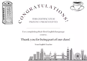 Προεπισκόπηση - Άλλος τύπος υλικού - End of the year certificate for English in kindergarten - Εξώφυλλο