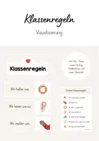 Vorschau - Präsentationen/Tafelbilder - Klassenregeln - Visualisierung inkl. Vertrag, Übersicht und Bildkarten (beige) - Deckblatt