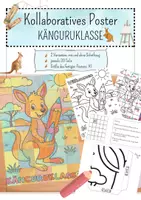 Vorschau - Mal- und Bastelvorlagen - Kunstprojekt Känguruklasse: Kooperatives Klassenposter - Deckblatt