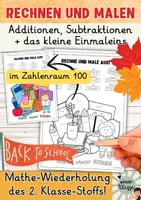 Vorschau - Arbeitsblätter - 3.Klasse: MAL NACH DER ZAHL - Mathe-Wiederholung der 2.Klasse (backtoschool) Malen anhand Zahlen! Zehnerüberschreitung - Deckblatt