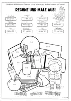 Vorschau - Arbeitsblätter - 3.Klasse: MAL NACH DER ZAHL - Mathe-Wiederholung der 2.Klasse (backtoschool) Malen anhand Zahlen! Zehnerüberschreitung - Seite 1