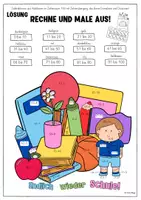 Vorschau - Arbeitsblätter - 3.Klasse: MAL NACH DER ZAHL - Mathe-Wiederholung der 2.Klasse (backtoschool) Malen anhand Zahlen! Zehnerüberschreitung - Seite 2