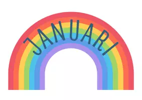 Voorbeeld - Verjaardagskalender thema regenboog - Voorblad