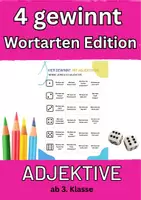 Vorschau - Spiele - 4 gewinnt Wortarten Edition - Nomen, Verben, Adjektive MATERIALPAKET - Seite 1
