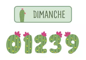 Voorbeeld - Bordkalender thema cactus (Frans) - Voorblad