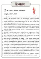 Vista previa - Hojas de trabajo - Comprensión lectora – Cayo Julio César + soluciones - página 1