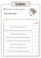 Vista previa - Hojas de trabajo - Comprensión lectora – Cayo Julio César + soluciones - página 2
