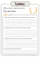 Vista previa - Hojas de trabajo - Comprensión lectora – Cayo Julio César + soluciones - página 3