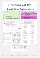 Vorschau - Unterrichtsreihen - Ethikthema ,,gut sein'' - Arbeitsblätter - Deckblatt