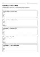 anteprima - Quiz - Quiz: Scegliere tra le, la, l’ e les - Pagina 1