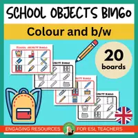Vista previa - Juegos / Gamificación - School Objects/Back to School Bundle | ESL activities printable | K - grade 4 - página 1