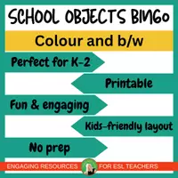 Vista previa - Juegos / Gamificación - School Objects/Back to School Bundle | ESL activities printable | K - grade 4 - página 2