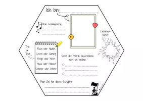 Vorschau - Mal- und Bastelvorlagen - Kennenlernen / Steckbrief / Vorstellungsrunde / Schulstart - Seite 1