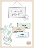 Vorschau - Bildkarten - Klassendienste - Dekoration im Klassenraum - Deckblatt