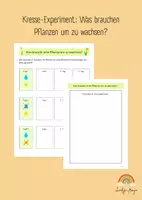 Vorschau - Arbeitsblätter - Kresse-Experiment: Was brauchen Pflanzen um zu wachsen? - Deckblatt