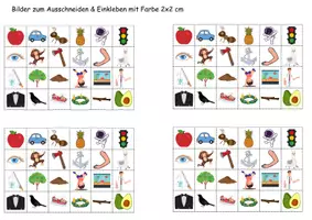 Vorschau - Mal- und Bastelvorlagen - Vokabelbilder Buchstabe A - Bilder zum ausschneiden (Klasse 1 und 2) - Seite 2