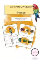 Vorschau - Stationenlernen - Lerntheke: Der Papagei (Wildtiere) - Deckblatt