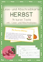 Vorschau - Stationenlernen - Lese- und Abschreibkartei Herbst 2. Klasse - Deckblatt