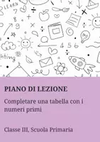 anteprima - Piani di lezione - Completare una tabella con i numeri primi - Pagina di copertina