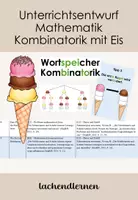 Vorschau - Stundenentwürfe - Unterrichtsentwurf: Kombinatorik mit Eis (Mathematik, Kl. 1) - Deckblatt