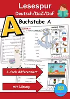 Vorschau - Arbeitsblätter - XXL Paket Lesespuren / Leserätsel Thema Buchstaben A bis Z - Seite 1