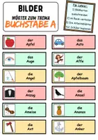 Vorschau - Arbeitsblätter - XXL Paket Vokabelzettel/Bildkarten - Buchstaben A bis Z - Seite 2