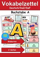 Vorschau - Arbeitsblätter - XXL Paket Vokabelzettel/Bildkarten - Buchstaben A bis Z - Seite 1