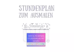 Vorschau - Stundenentwürfe - Stundenplan zum Ausmalen für Gross und Klein - Deckblatt
