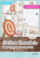 Vorschau - Arbeitsblätter - Ziele und Tracker: smart formuliert im Comic Stil - Deckblatt