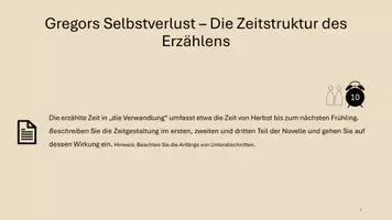 Vorschau - Arbeitsblätter - Zeit und Figur Gregor Samsa in Franz Kafka "Die Verwandlung" - Seite 1