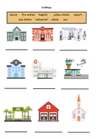 Vorschau - Arbeitsblätter - buildings - flash cards, worksheets - Seite 1