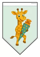 Vorschau - Mal- und Bastelvorlagen - Giraffenklasse - Girlande (Schulstart) - Seite 1