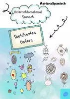 Vorschau - selbst erstellte Cliparts/Grafiken - Sketchnotes Pascua-Ostern- Motiven zum gestalten - Deckblatt