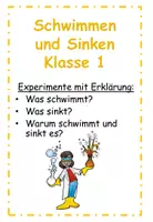 Vorschau - Arbeitsblätter - Experimente: Was schwimmt? Was sinkt? Warum ist das so? - Deckblatt